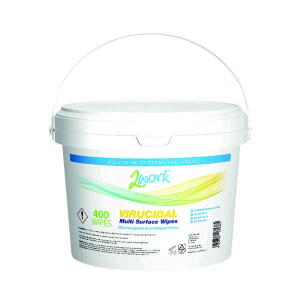 2Work Virucidal Surface Wipes Pk400 image