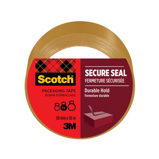 Scotch Secure Seal Packaging Tape Brown 50mmx50m Roll 7100300848 image 1