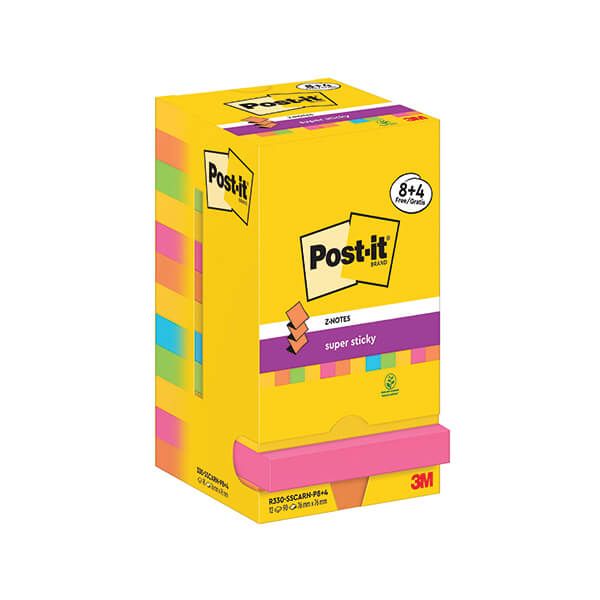 Post-it S/S Z-N 76x76 90S Crnvl Pk12 image