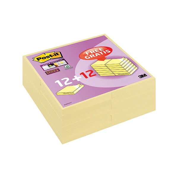 Post-it S/Stick 76x76 90S C/Ylw Pk24 image