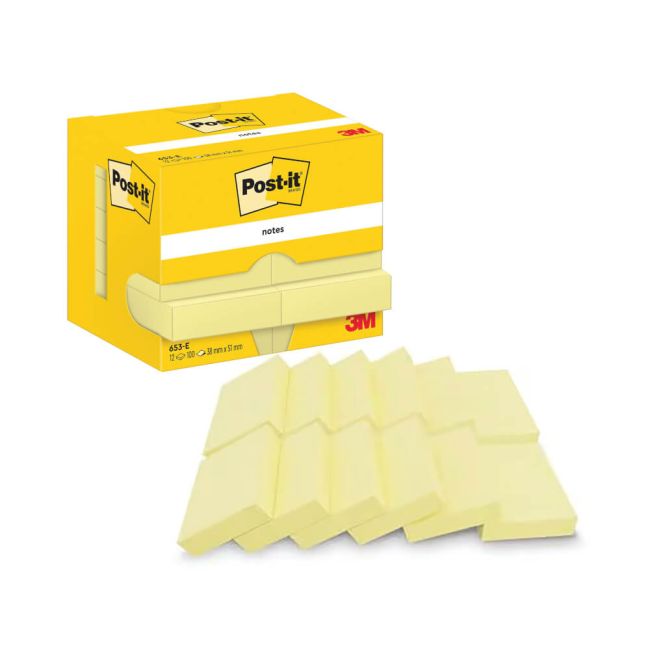 Post-it Notes 38x51mm 100 Sheets Canary Yellow (Pack of 12) 653-E image 3