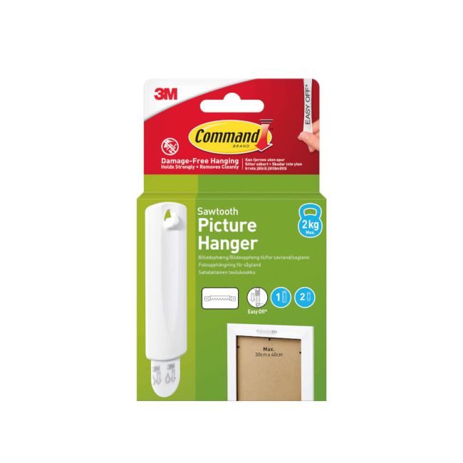 Command Sawtooth Picture Hanger 1 Hook 2 Strips 7100336642 image 1