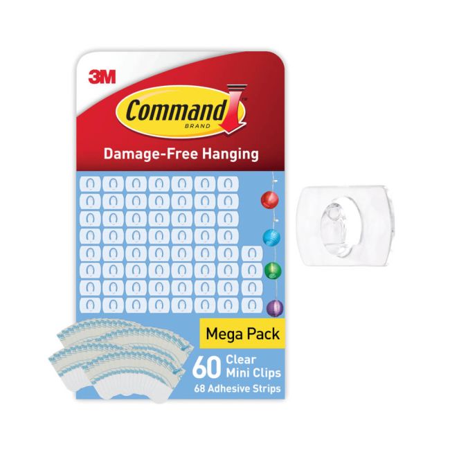 Command Clear 60 Decorating Clips + 68 Clear Strips Transparent 7100378547 image 1