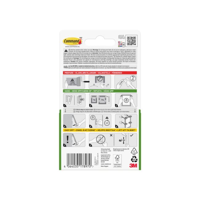 Command Picture Hanging Strips 12 Pairs Small White (Pack of 24) 7100337182 image 2