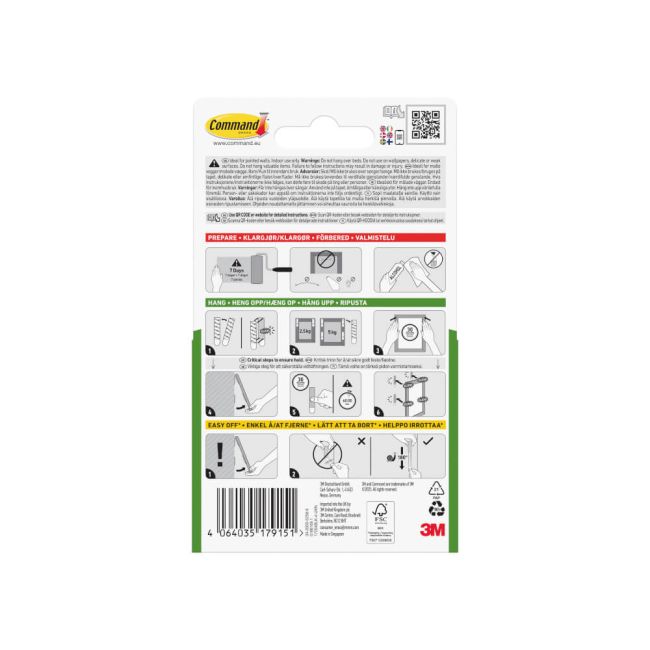 Command Picture Hanging Strips 4 Pairs Medium Black (Pack of 8) 7100337170 image 2