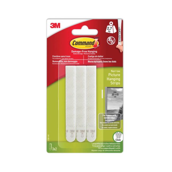 Command Narrow Picture Hanging Strips (Pack of 3) 7100206626 image 1
