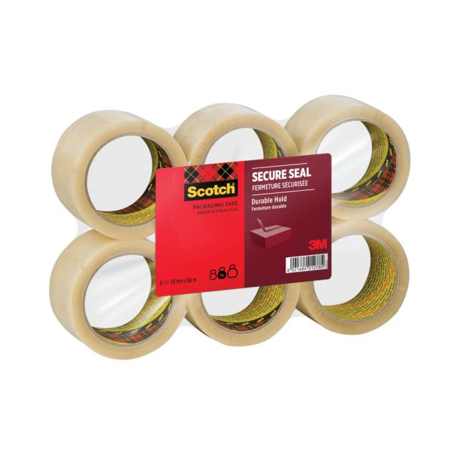 Scotch Secure Seal Packaging Tape 50mmx66m Transparent (Pack of 6) H5066F6T image 1