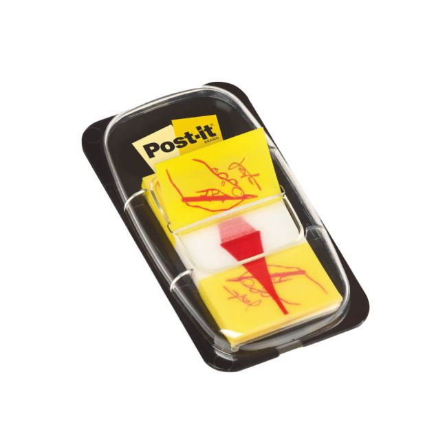 Post-it Index Tabs Sign Here Yellow 25mm 50 Flags + Dispenser 680-31 image 2