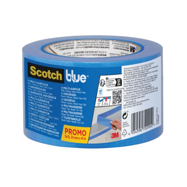 ScotchBlue Multi-Surface Masking Tape 24mm x 41m (Pack of 3) 7100289932 image 1
