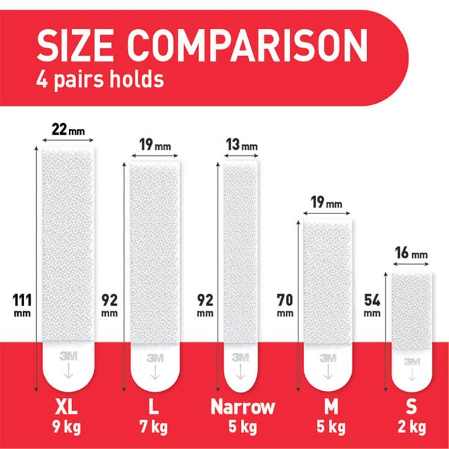 Command Picture Hanging Strips 8 Pairs Medium + 8 Pairs Large White (Pack of 16) 7100349289 image 2