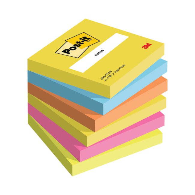 Post-it Notes 76x76mm Energetic Colour Collection (Pack of 6) 50021 image 1