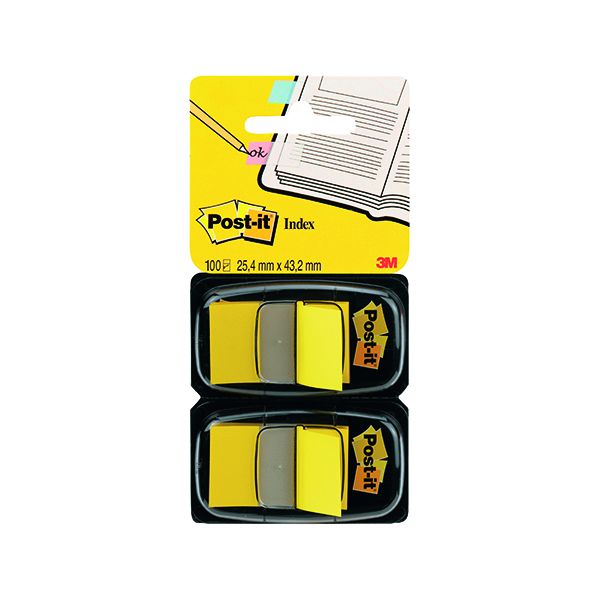 Postit Index Flag Dispenser Ylw Pk2 image