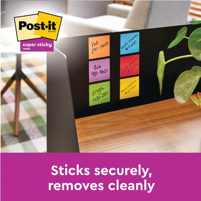 Post-It Super Sticky Notes 90 Sheets 76x127mm Playful Colours Assorted (Pack of 6) 655-6SS-PLAY image 2