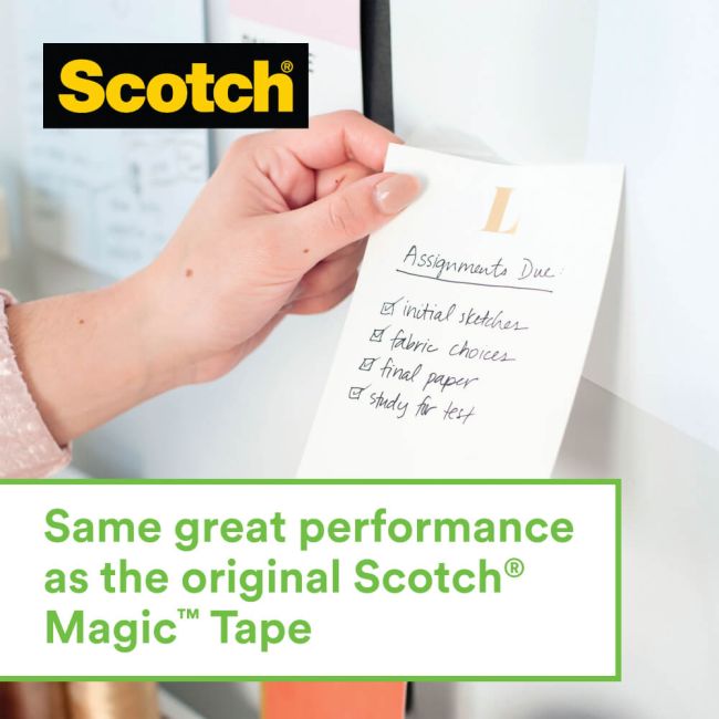 Scotch Stainless Steel Tape Dispenser + 2 Magic Tape Rolls 19mmx13.9m 7100334048 image 2