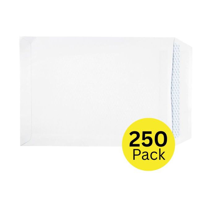 5 Star Envelopes Recycled Pocket Self Seal 100gsm C4 324x229mm White (Pack of 250)
