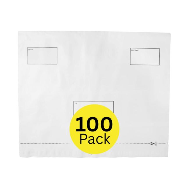 5 Star DX Bags Self Seal Waterproof White 450x320mm and 50mm Flap (Pack of 100)