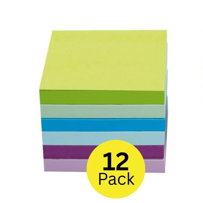 5 Star Sticky Notes Removable Neon/Pastel (Pack of 12) 940562