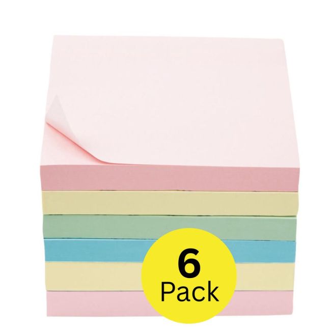 5 Star Sticky Notes Extra Sticky Removable Neon Asst (Pack of 6) 940584