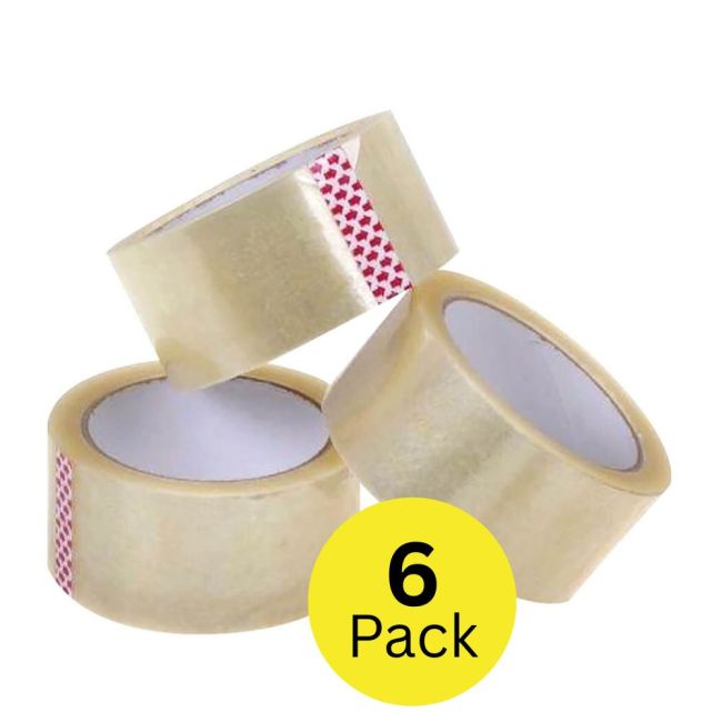 5 Star Parcel Tape PP 3in Core 48mmx66m Clear (Pack of 6)