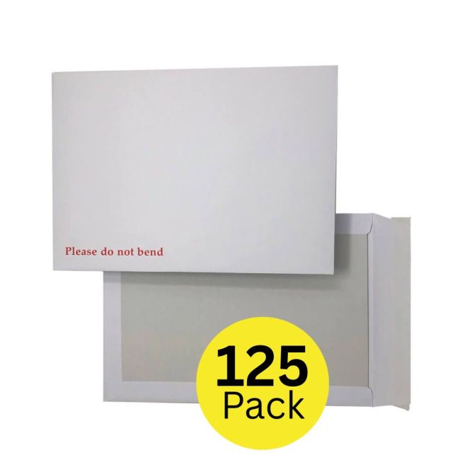 5 Star Boardback Pocket Envelope 120g Peel and Seal C4 White (Pack of 125)