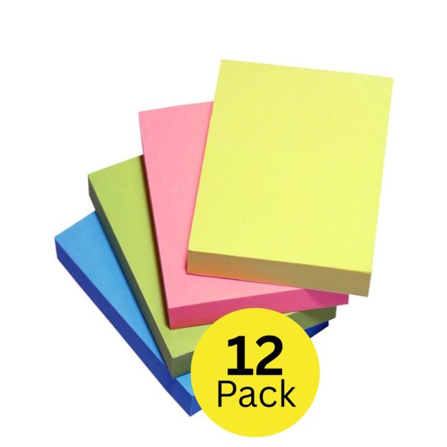 5 Star Sticky Notes Repositionable Neon Ast (Pack of 12) 943351