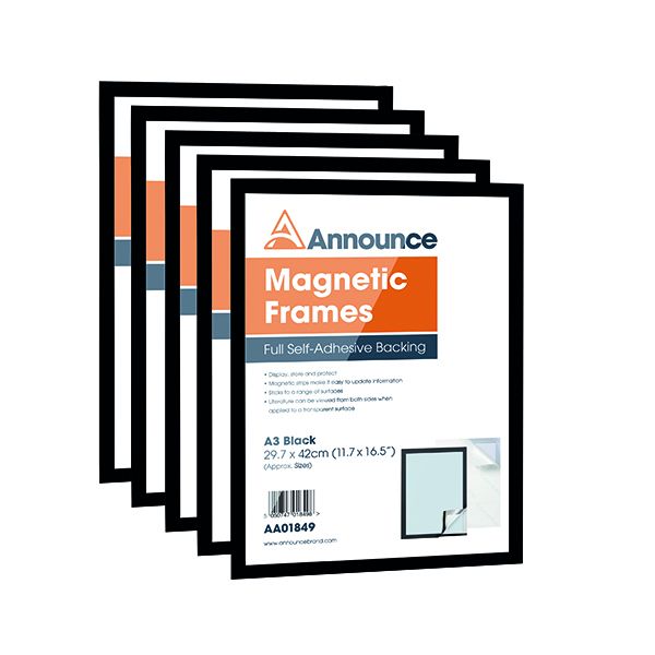 Announce Magnetic Frames A3 Blk P5 image