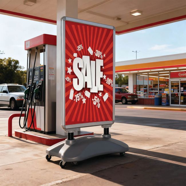 Announce Forecourt Sign Holder Water Base + Snap Frame A1 image 9