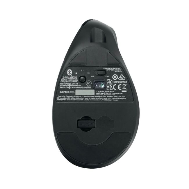 Kensington Pro Fit Ergo MY630 EQ Vertical Wireless Rechargeable Mouse Black K72482WW image 7
