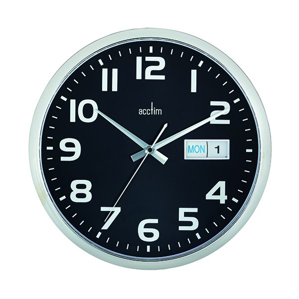 Acctim Supervisor Wall Clock Chrm/Bk image