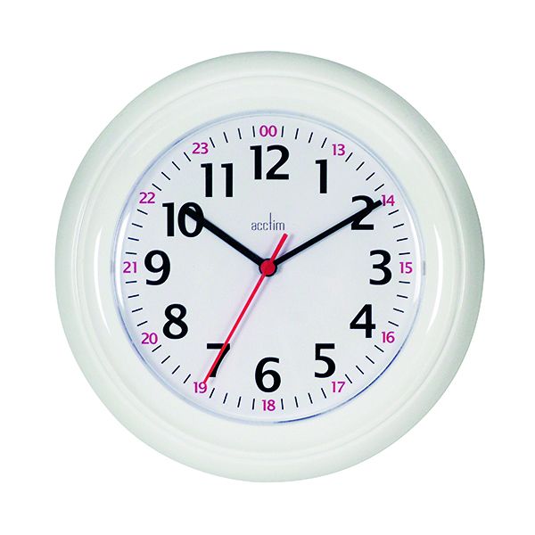 Acctim Wexham 24 Hour Wall Clock Wht image