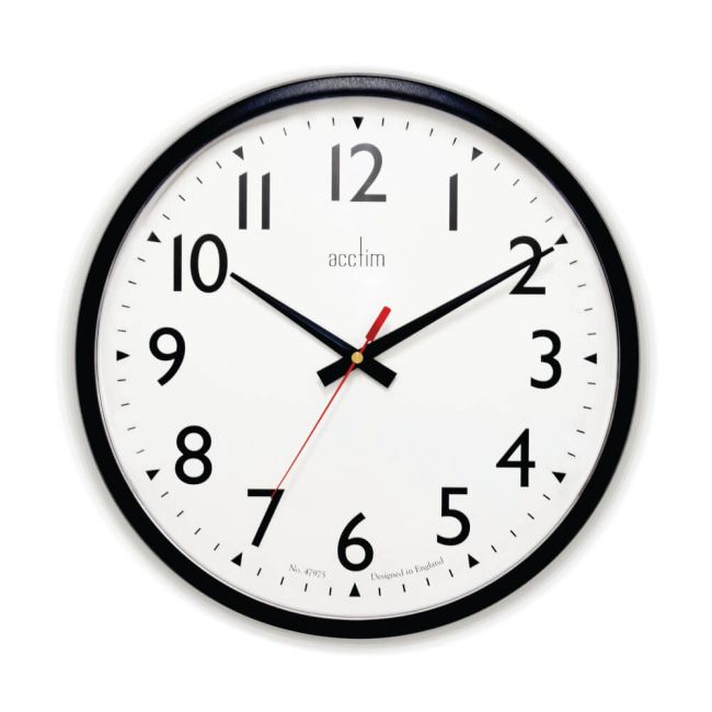 Acctim Commander Wall Clock Black 35cm 22463 image 1