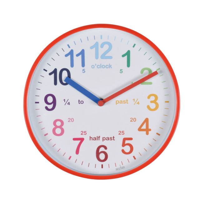 Acctim Wickford Time Teaching Clock Red Edging 22524 image 1