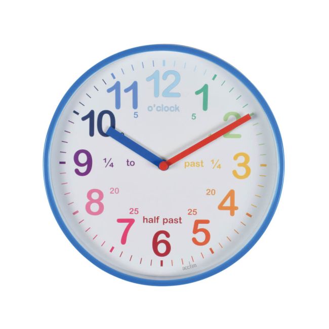 Acctim Wickford Time Teaching Clock Blue Edging 22529 image 1