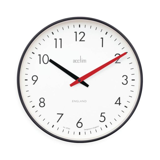 Acctim Riley Office Wall Clock Black 30cm 22573 image 1