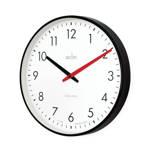 Acctim Riley Office Wall Clock Black 30cm 22573 image 3