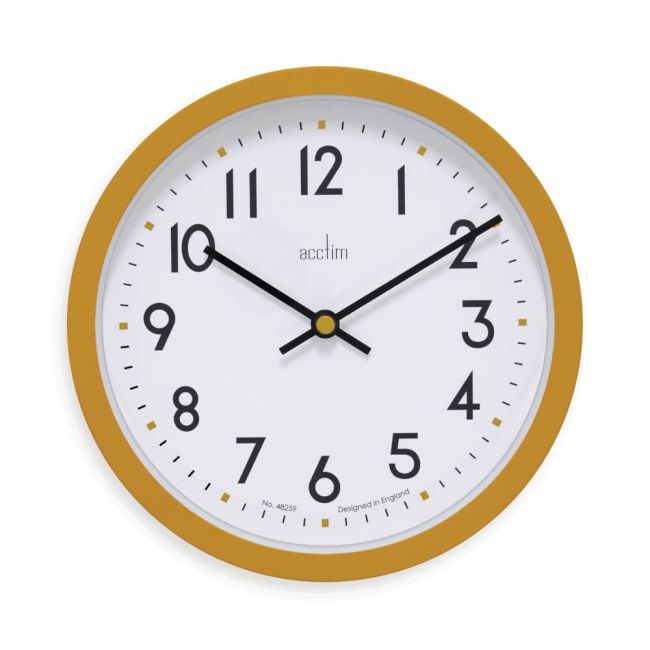 Acctim Elstow Small Office Wall Clock Yellow 20cm 22841 image 1