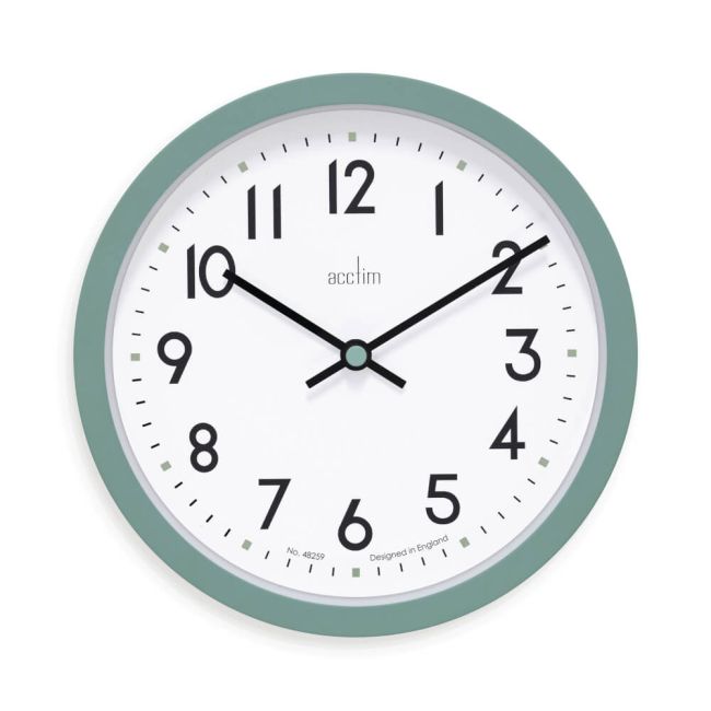Acctim Elstow Small Office Wall Clock Green 20cm 22845 image 1
