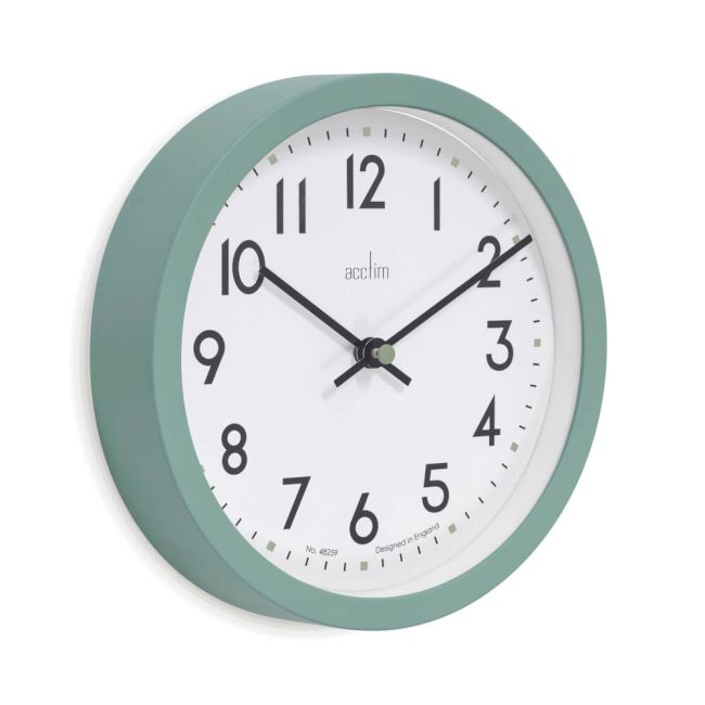 Acctim Elstow Small Office Wall Clock Green 20cm 22845 image 2