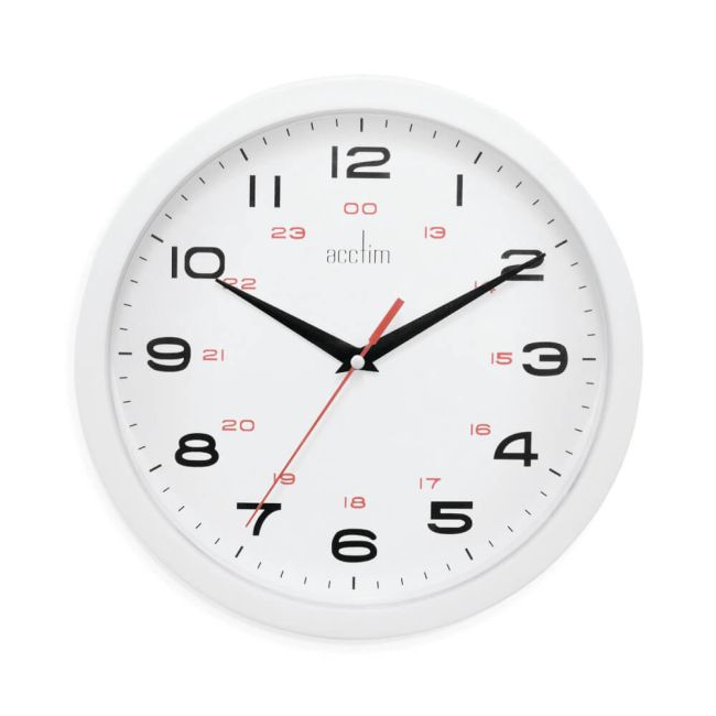 Acctim Aylesbury Office Wall Clock White 25.5cm 92/301-24 image 1