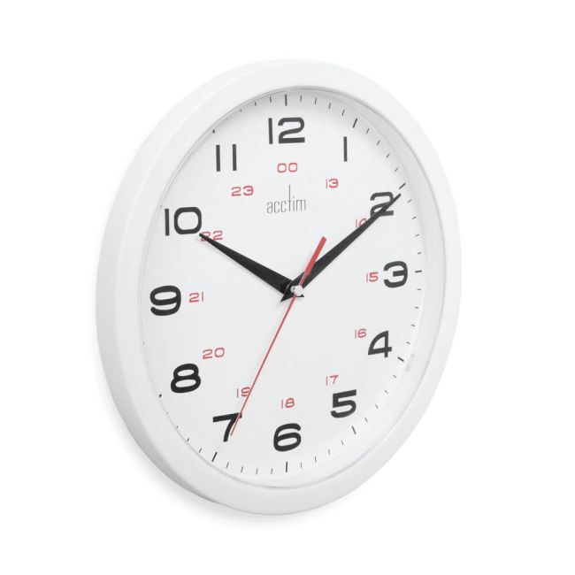 Acctim Aylesbury Office Wall Clock White 25.5cm 92/301-24 image 2