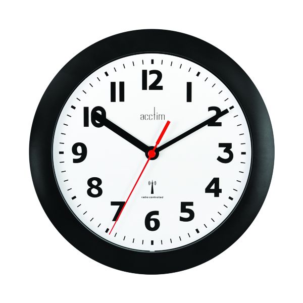Acctim Parona Wall Clock 230mm Blk image