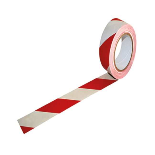 Vinyl Hazard Tape White/Red 50mmx33m (Pack of 24) 623366 image 1