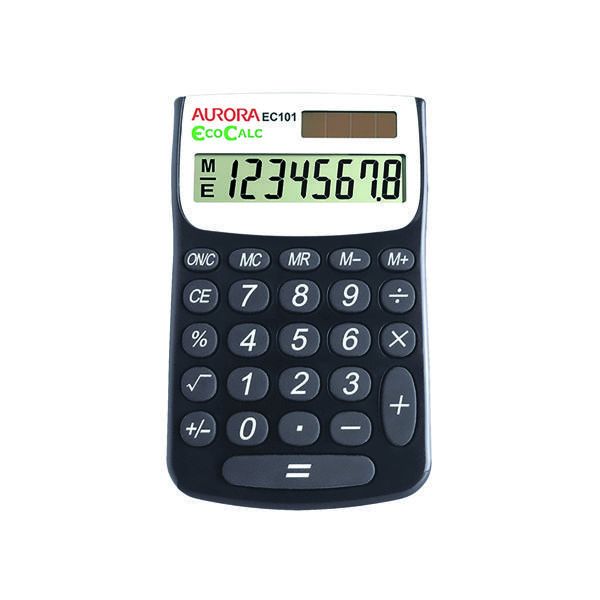 Aurora Ecocalc 8 Digit Pockt Mod Blk image