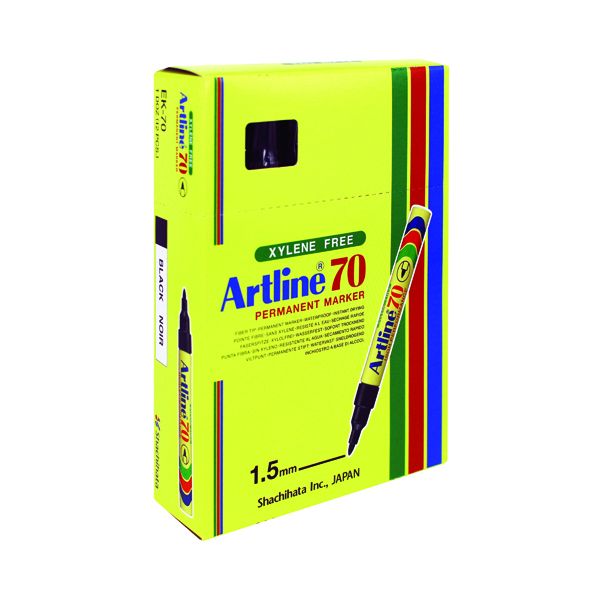 Artline 70 Markers Black Pk12 image