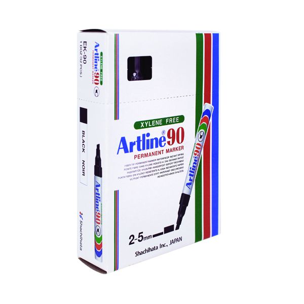 Artline 90 Markers Black Pk12 image