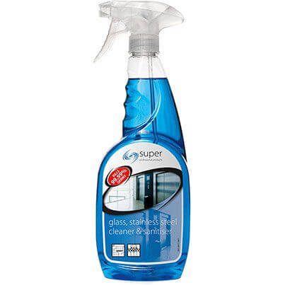 Super Professional Products Glass and Stainless Steel Cleaner Spray 750ml (Pack of 6) image 1