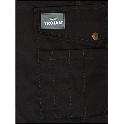 Trojan Men's Black/Grey Multipocket Tradesman Trousers with Kneepad Pockets 32S image 3