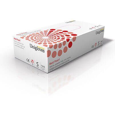 Unigloves Pearl Red Nitrile Disposable Gloves M (Pack of 100) image 2