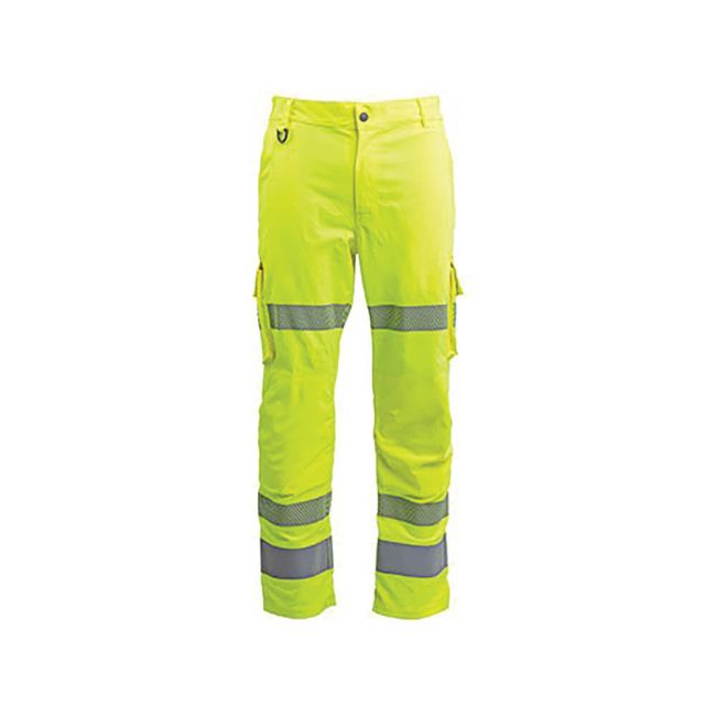 Arco Responsible Yellow Hi-Vis Cargo Trousers with Kneepad Pockets 32R image 1