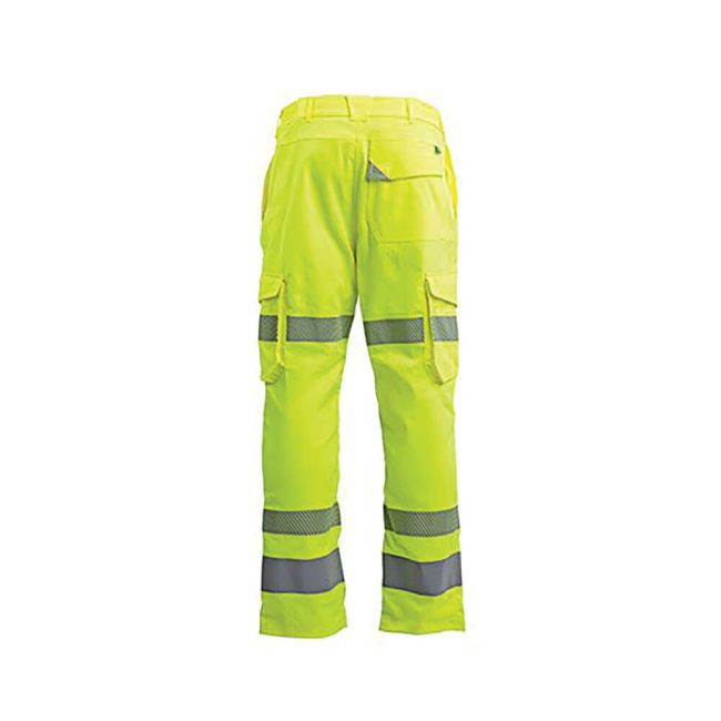 Arco Responsible Yellow Hi-Vis Cargo Trousers with Kneepad Pockets 32R image 2